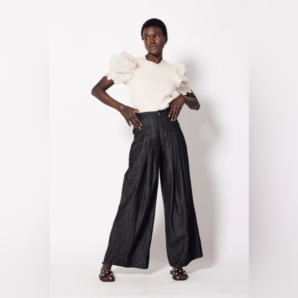 NWT Cleobella Garret Jean High Waisted Palazzo Wide Leg Jean Relaxed‎ Fit Boho